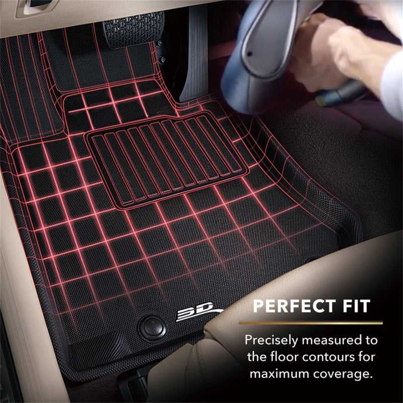 3D MAXpider, 3D MAXpider 20-22 Tesla Model 3 Kagu 1st & 2nd Row Floormats - Black