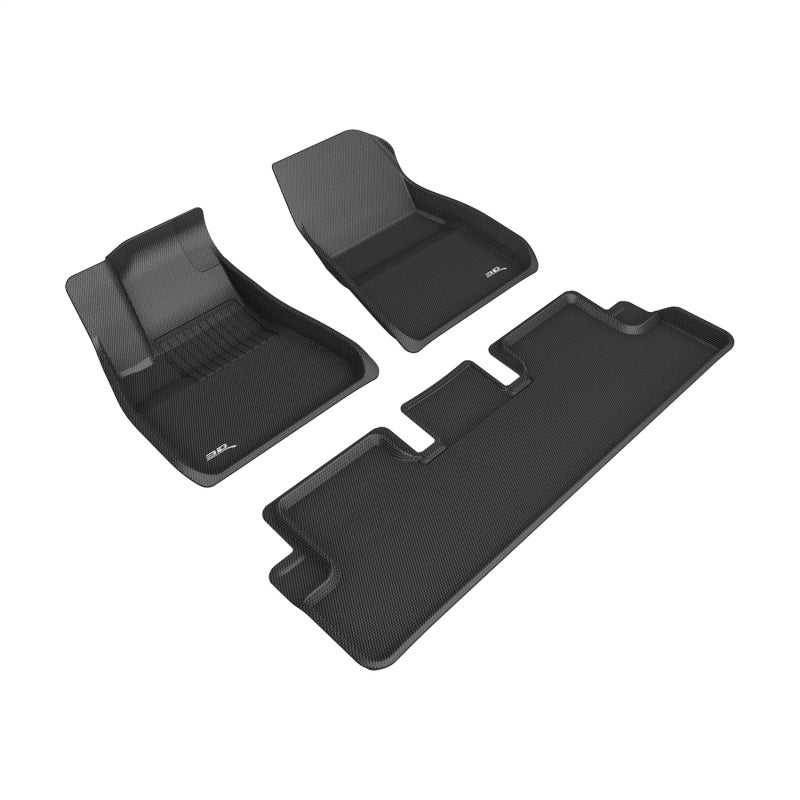 3D MAXpider, 3D MAXpider 20-22 Tesla Model 3 Kagu 1st & 2nd Row Floormats - Black